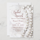 Witte parels bruids brunch kaart (Voorkant)