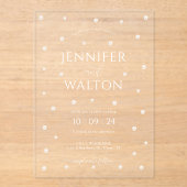 Witte Parels bruiloft acryl uitnodiging Uitnodigingen (Voorkant)