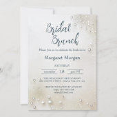 Witte Parels Minimalistische Bruids Brunch Kaart (Voorkant)