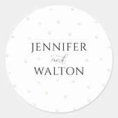 Witte Parels Trouwronde Sticker (Voorkant)