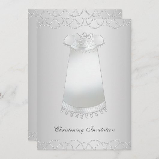 Witte Parels Witte jurk Witte doop Kaart (Voorkant / Achterkant)