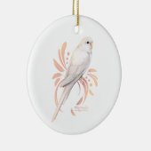 Witte parkiet keramisch ornament (Rechts)