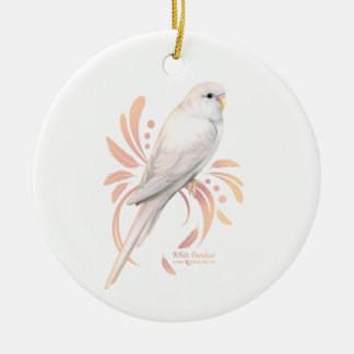 Witte parkiet keramisch ornament