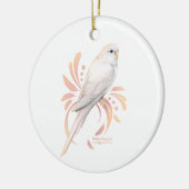 Witte parkiet keramisch ornament (Links)