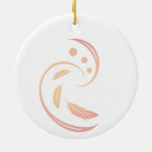 Witte parkiet keramisch ornament (Achterkant)