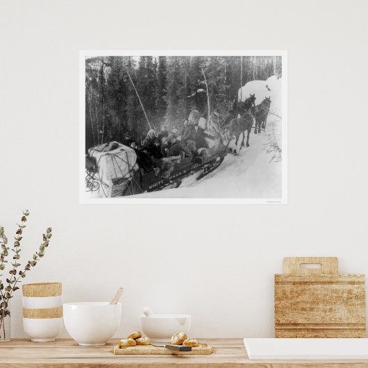 Witte pas Alaska Sled Train 1903 Poster (Keuken)