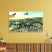 Witte pas met Russische en Amerikaanse vlaggen Canvas Afdruk (Insitu (Woonkamer))