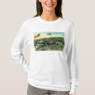 Witte pas met Russische en Amerikaanse vlaggen T-shirt