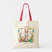 Witte Pasen Konijn met Fantasie Tote Bag (Achterkant)