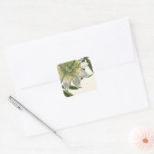 Witte Passie Bloem Botanisch Vierkante Sticker (Envelop)