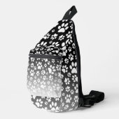 Witte patroonpoten op verloopachtergrond sling bag (Rechterhoek)