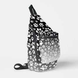 Witte patroonpoten op verloopachtergrond sling bag