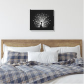 Witte pauw canvas afdruk (Insitu (Slaapkamer))