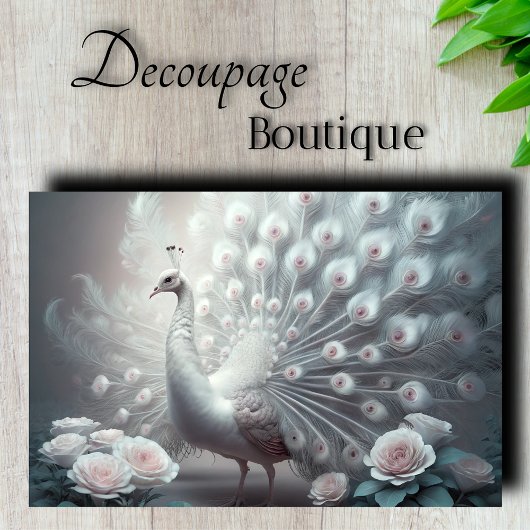 Witte Pauw Decoupage Tissuepapier