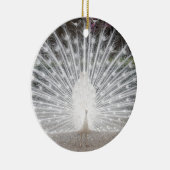 witte pauw keramisch ornament (Rechts)