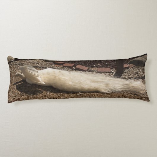 Witte pauw lichaamskussen (Achterkant)
