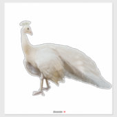 Witte pauw poseren sticker (Vel)