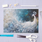 Witte Peacock Abstract Olieverfschilderij Decoupag Tissuepapier (Craft)