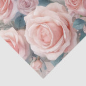 Witte Peacock Blush Roze Rozen Decoupage Tissuepapier (Detail)