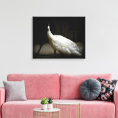 Witte Peacock Foto Canvas Afdruk (Insitu (Woonkamer))