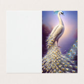 Witte Peacock Graphic Visitekaartjes (Buitenkant ongevouwen)