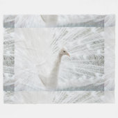 Witte Peacock mooie veren Fleece Deken (Voorkant (Horizontaal))