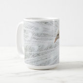 Witte Peacock mooie veren Latte Mok (Voorkant links)