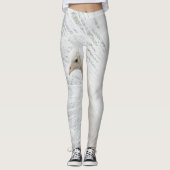 Witte Peacock mooie veren Leggings (Voorkant)