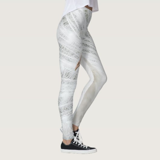 Witte Peacock mooie veren Leggings (Rechts)