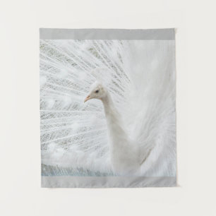 Witte Peacock mooie veren Wandkleed