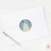witte peacock ronde sticker (Envelop)