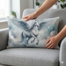 Witte Pegasus Vleugels Zachte Blauwe Lucht Droomla