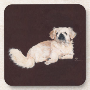 Witte Pekingees Hond Onderzetter
