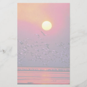 Witte pelikaan in Haze Briefpapier