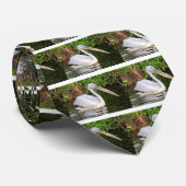 Witte pelikaan in het water stropdas (Opgerold)