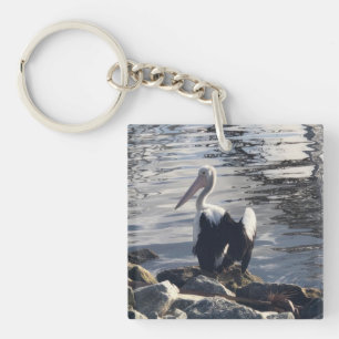 Witte Pelikaan Sleutelhanger