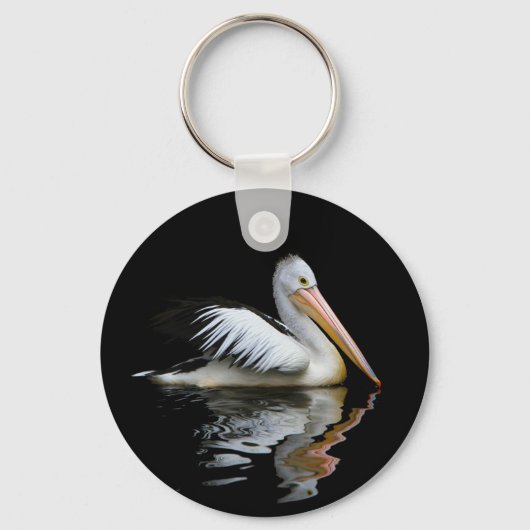 Witte pelikaan sleutelhanger (Voorkant)