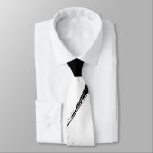 Witte penseellijn Moderne zwarte achtergrond Stropdas (Gebonden)