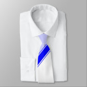 Witte periwinkle en blauwe diagonaal gestreept stropdas (Gebonden)