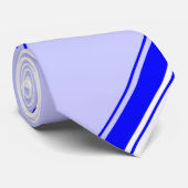 Witte periwinkle en blauwe diagonaal gestreept stropdas (Opgerold)
