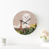 Witte persiaanse kitten grote klok (Huis)