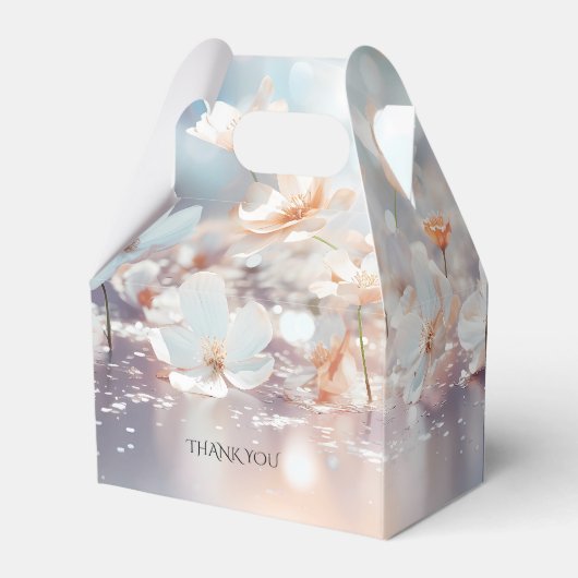Witte perzik bloemen gunst doos bedankdoosjes (Achterkant)