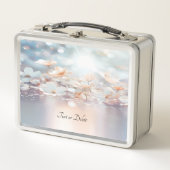 Witte perzik bloemenlunchbox (Voorkant)