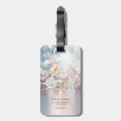 Witte perzik bloemig Bagagelabel (Achterkant verticaal)