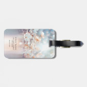 Witte perzik bloemig Bagagelabel (Achterkant horizontaal)