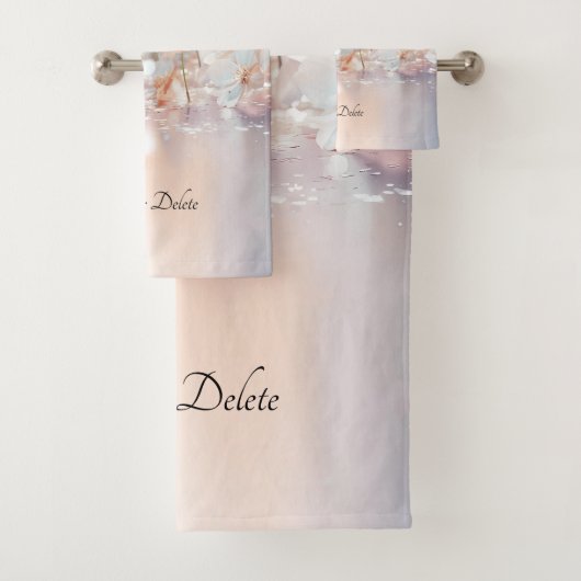 Witte perzik bloemige handdoek set (Insitu)