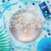 Witte perzik bloempapier Bord (Feest)