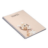 Witte Perzik Kat Notitieboek (Rechterzijde)