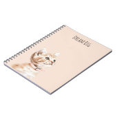 Witte Perzik Kat Notitieboek (Linkerzijde)