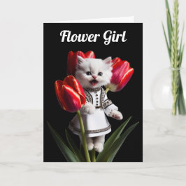 Witte Perzische Bloemenmeisje Kaart